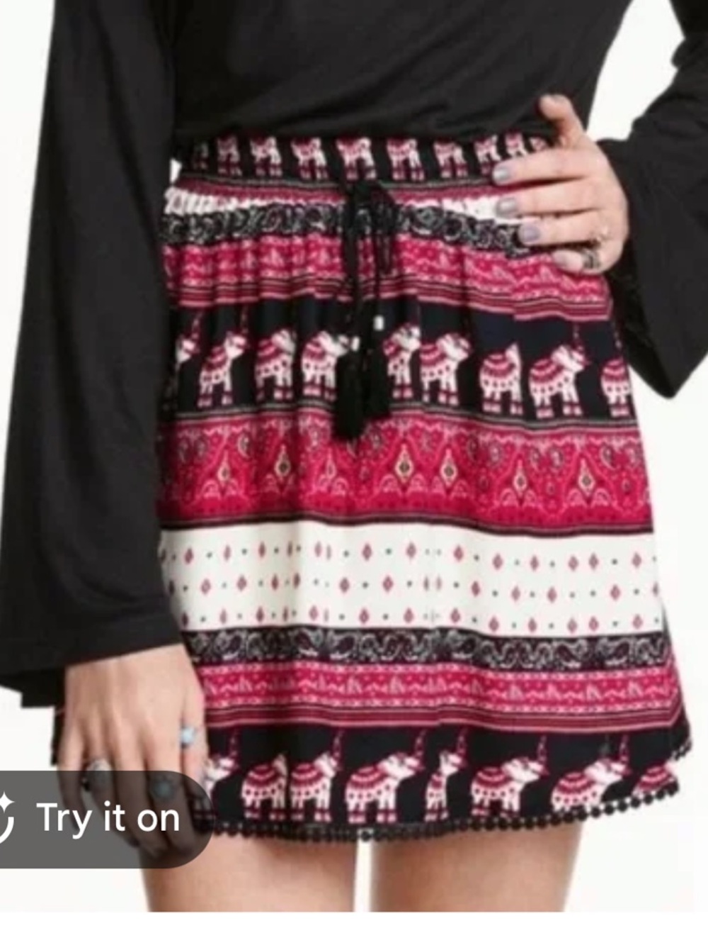 H&M Coachella boho festival tassel tie mini Skirt